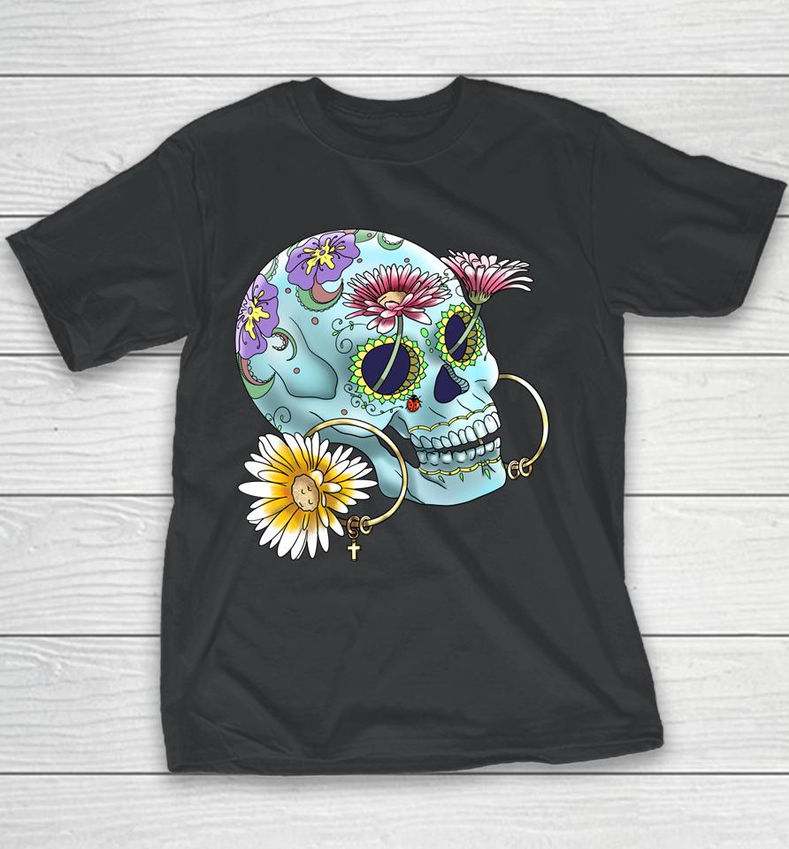 Mexican Calavera Dia De Los Muertos Day Of Dead Youth T-Shirt