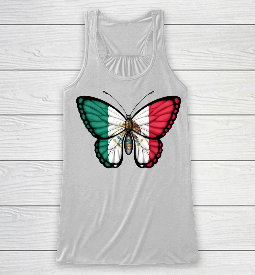 Mexican Independence Day Butterfly Mexico Racerback Tank