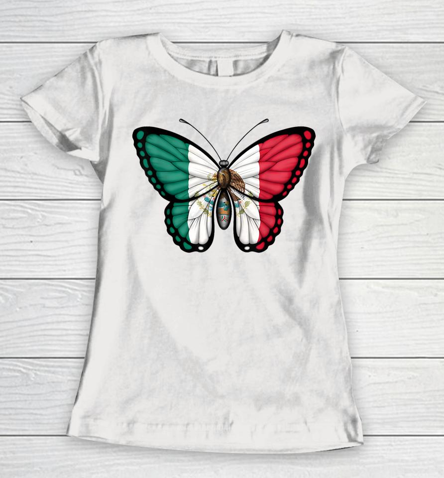 Mexican Independence Day Butterfly Mexico Women T-Shirt