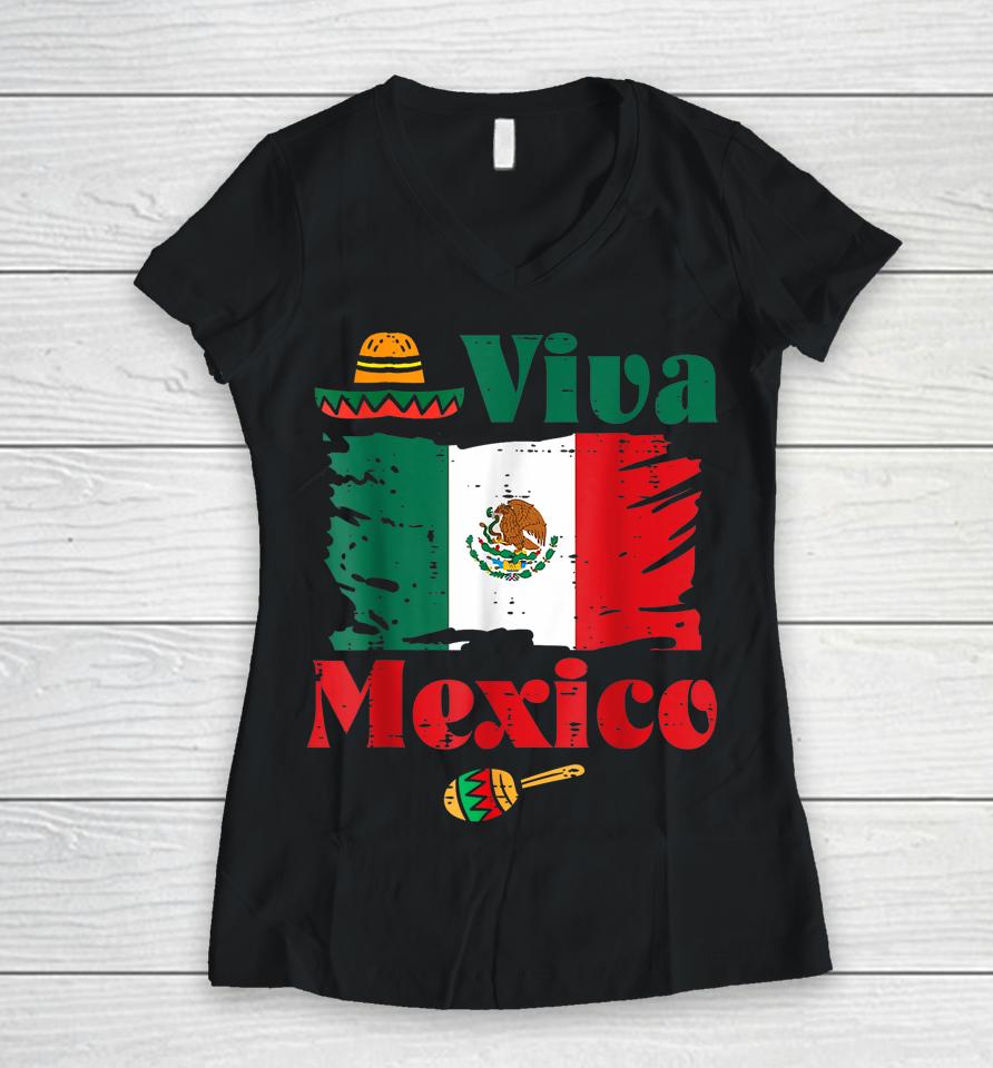 Mexican Independence Day Mexico Eagle Mexico Viva Mexico Women V-Neck T-Shirt