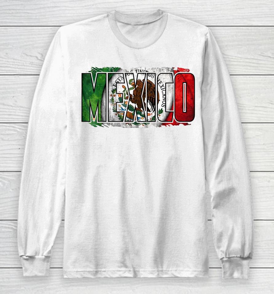 Mexican Independence Day Mexico Flag Eagle Long Sleeve T-Shirt