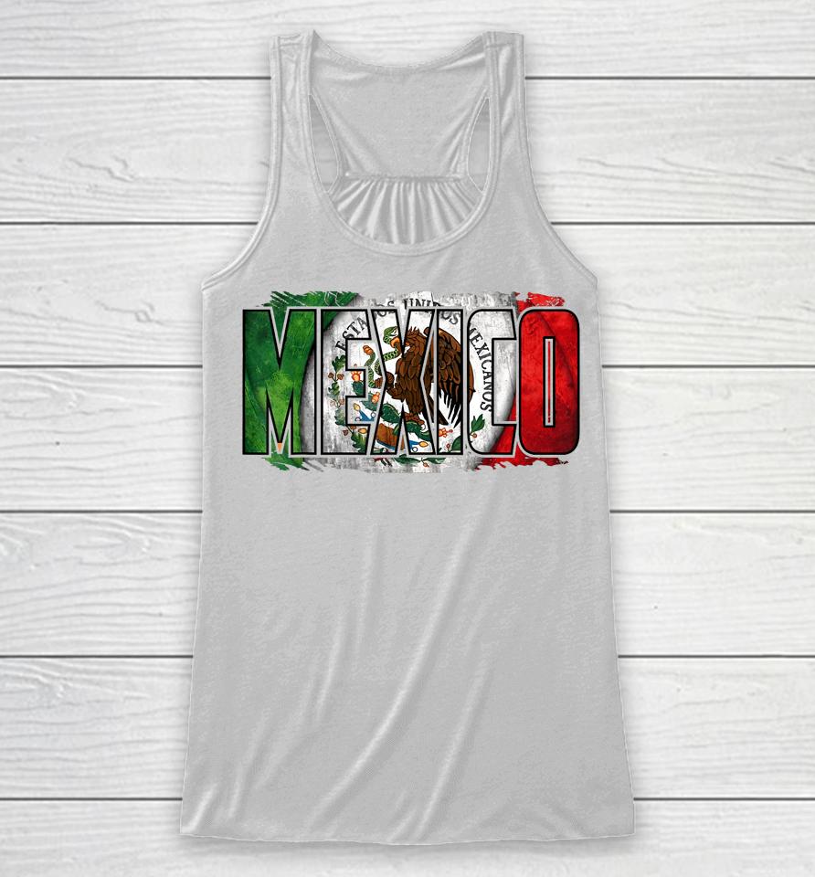 Mexican Independence Day Mexico Flag Eagle Racerback Tank