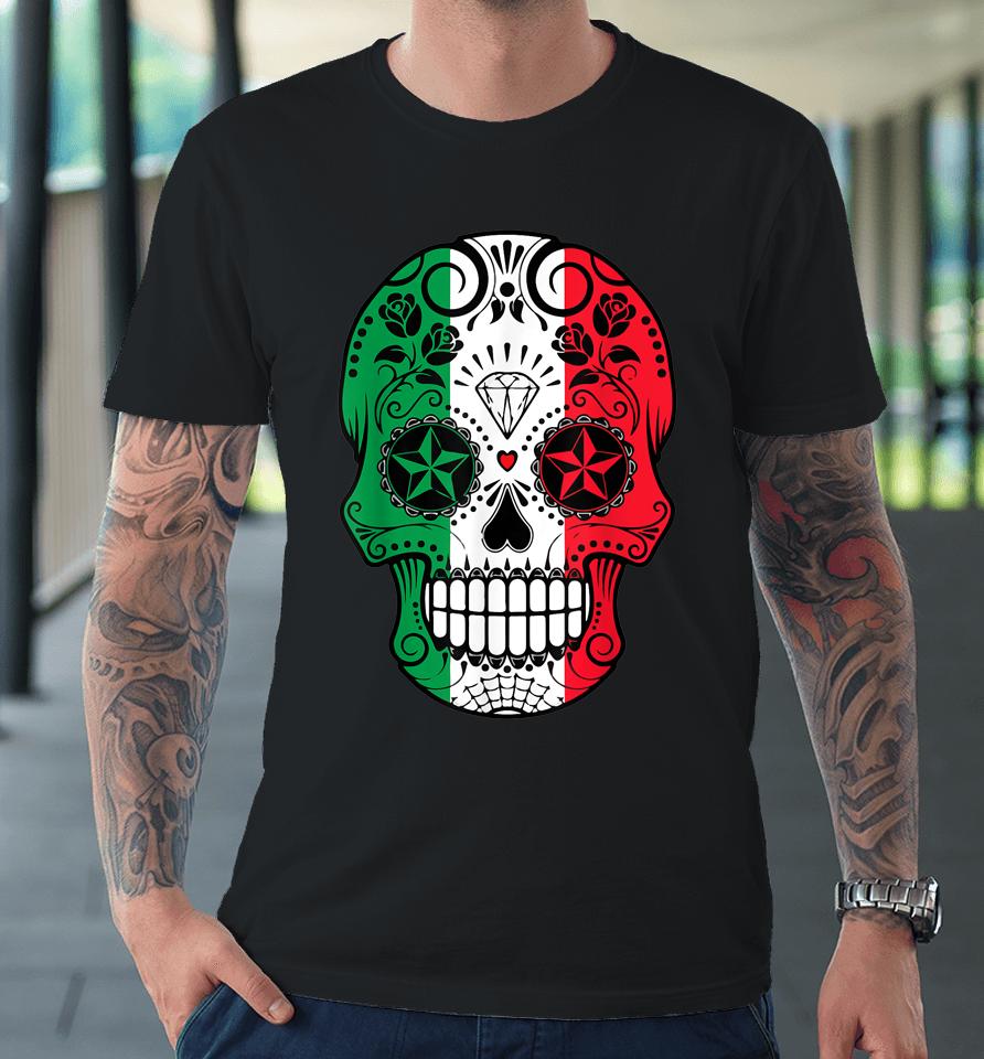 Mexican Sugar Skull Cinco De Mayo Skull Premium T-Shirt