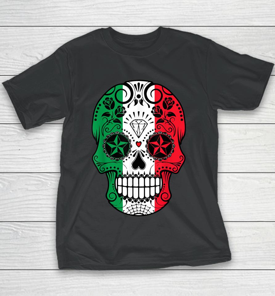 Mexican Sugar Skull Cinco De Mayo Skull Youth T-Shirt