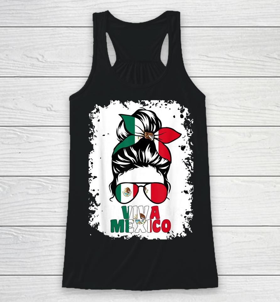 Mexican Viva Mexico Independence Day Mexican Flag Pride Racerback Tank