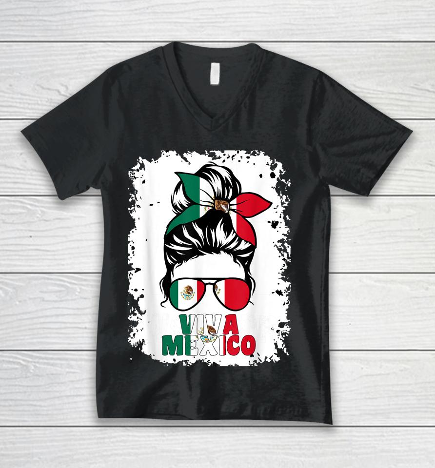 Mexican Viva Mexico Independence Day Mexican Flag Pride Unisex V-Neck T-Shirt
