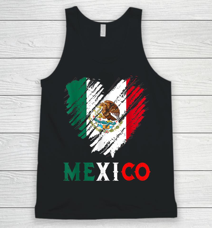 Mexico City Mexican Flag Heart Viva Mexico Independence Day Unisex Tank Top
