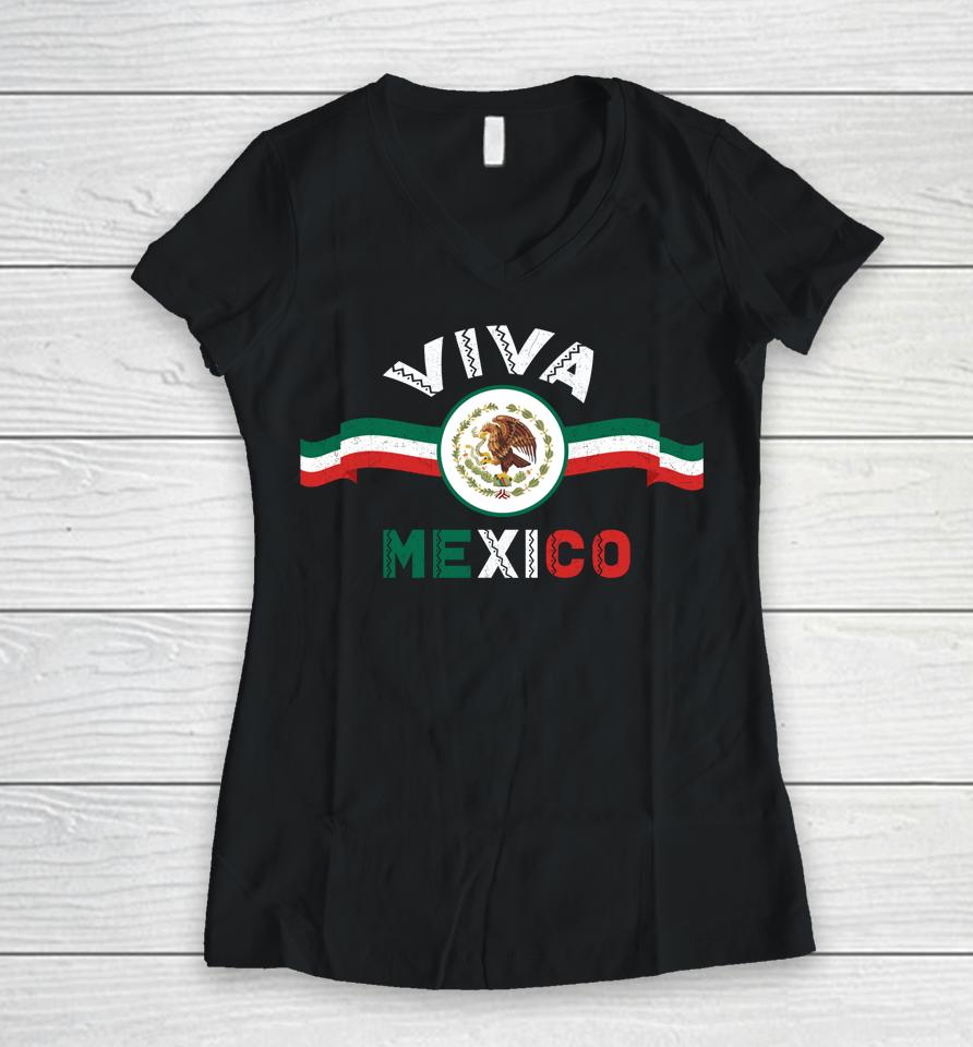 Mexico Mexican Flag Mexico Pride Women V-Neck T-Shirt