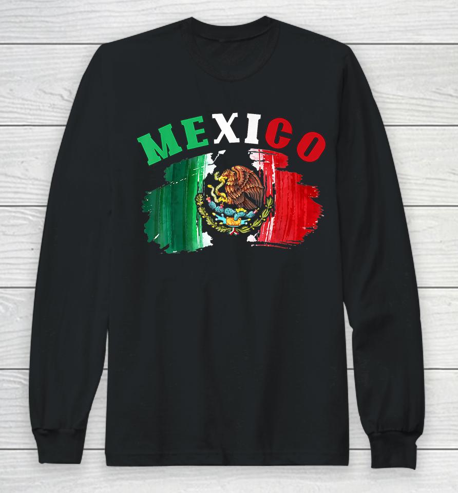 Mexico Mexican Flag Pride Eagle Red Green And White Long Sleeve T-Shirt