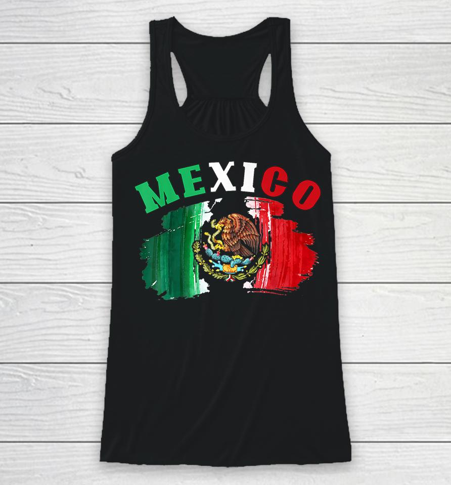 Mexico Mexican Flag Pride Eagle Red Green And White Racerback Tank