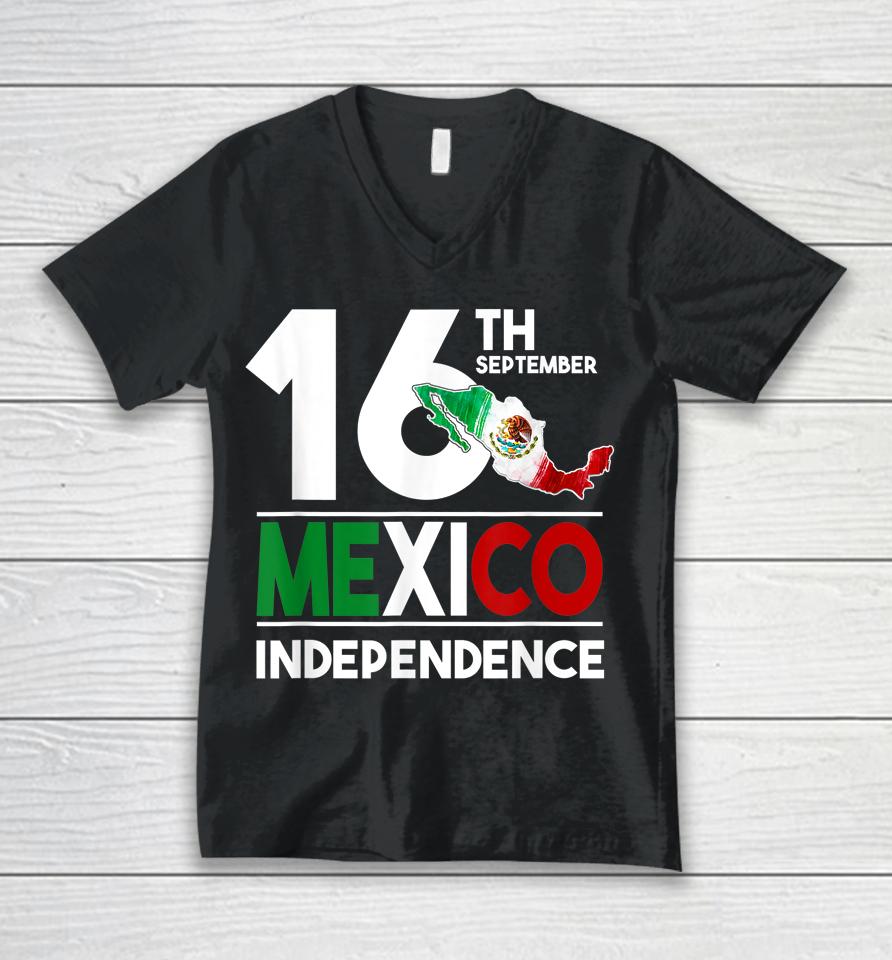 Mexico Pride Independence Day Mexican Flag Unisex V-Neck T-Shirt