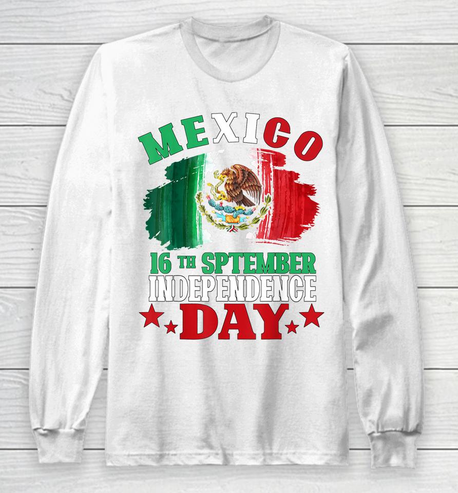 Mexico Pride Independence Day Mexican Flag Long Sleeve T-Shirt
