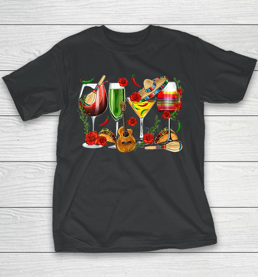 Mexico Wine Tequila Cinco De Mayo Mexican Fiesta Lover Youth T-Shirt