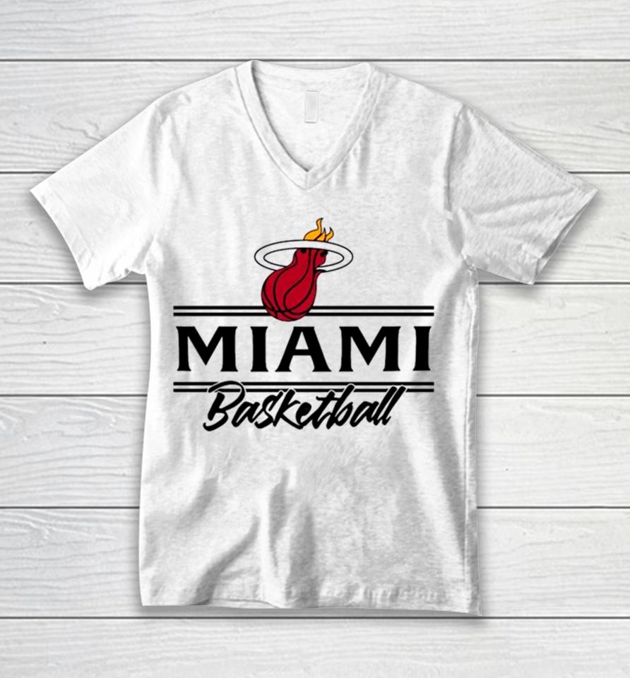 Miami Basketball Logo Nba Team Unisex V-Neck T-Shirt