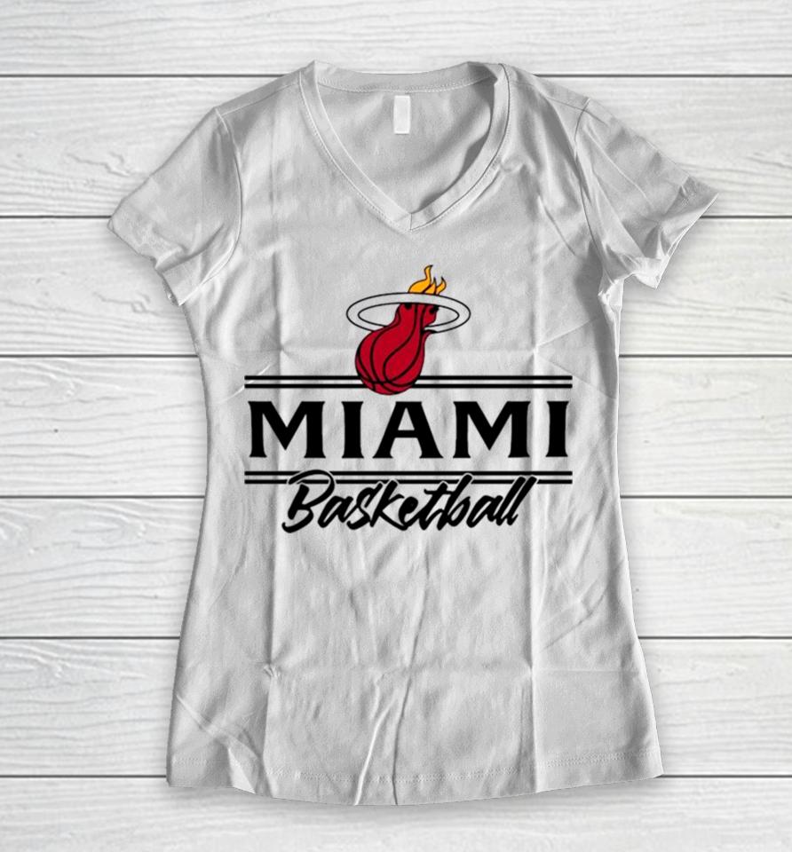 Miami Basketball Logo Nba Team Women V-Neck T-Shirt