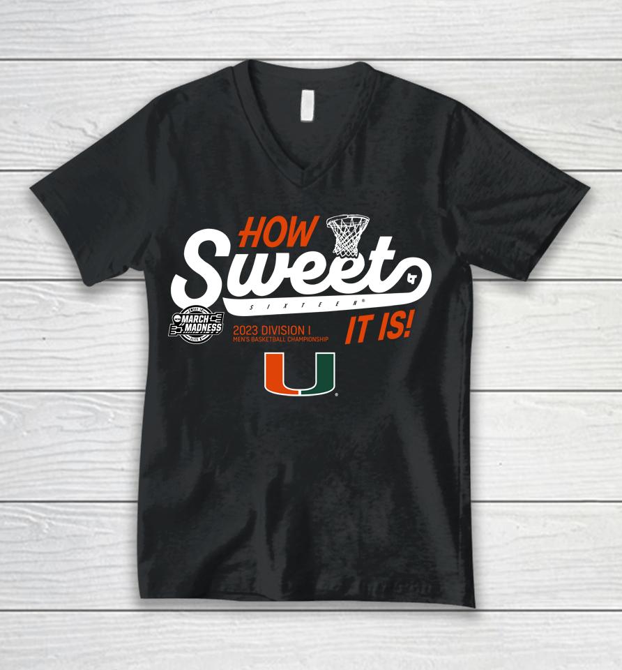 Miami Basketball Sweet Sixteen Unisex V-Neck T-Shirt