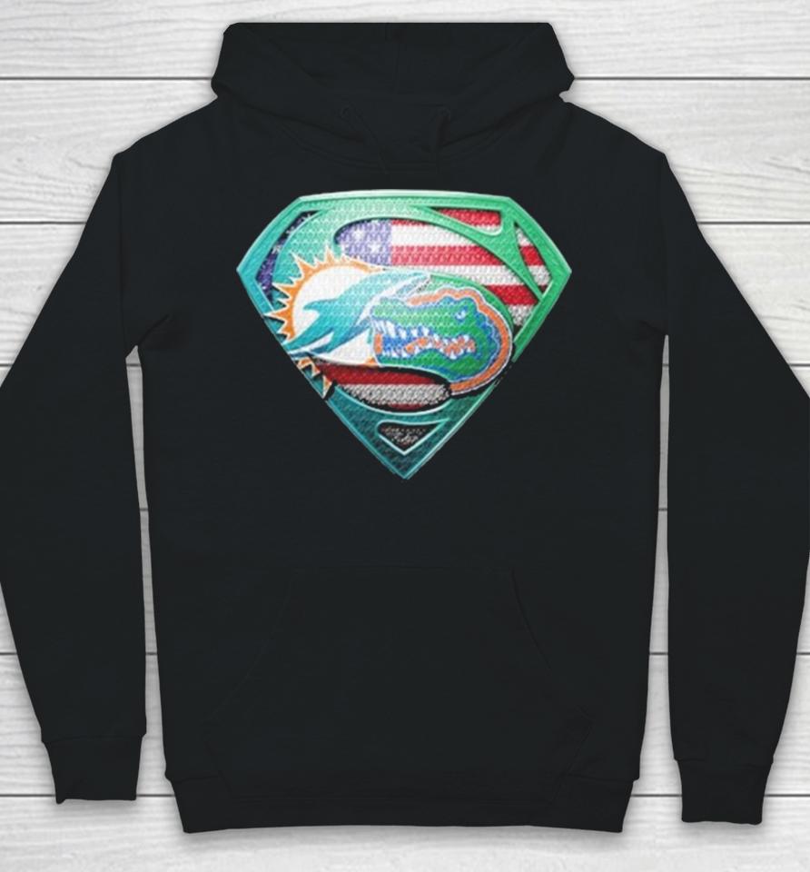 Miami Dolphins And Florida Gators Superman Sports Hoodie