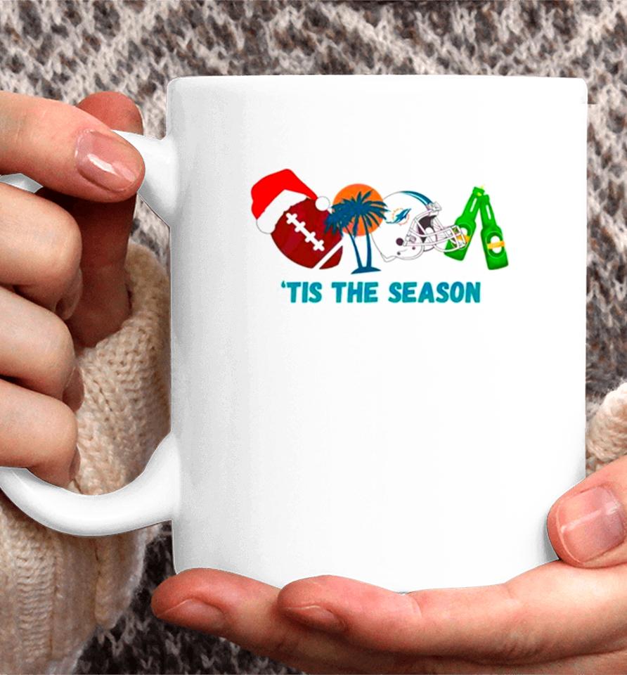 Miami Dolphins Christmas Football Tis The Season Coffee Mug
