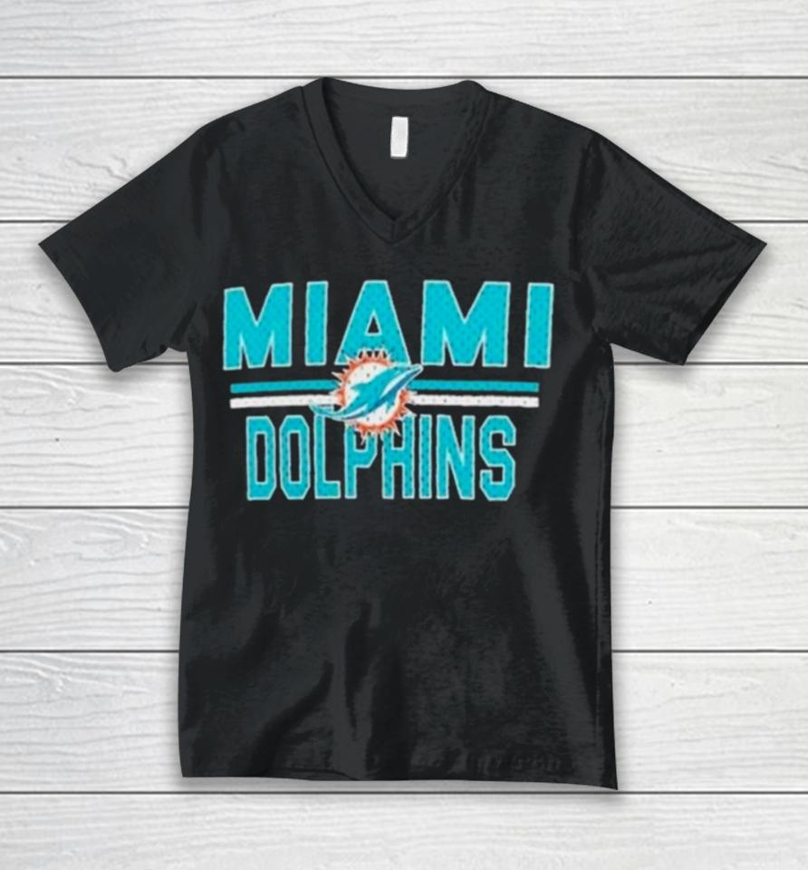Miami Dolphins Mesh Team Graphic Unisex V-Neck T-Shirt