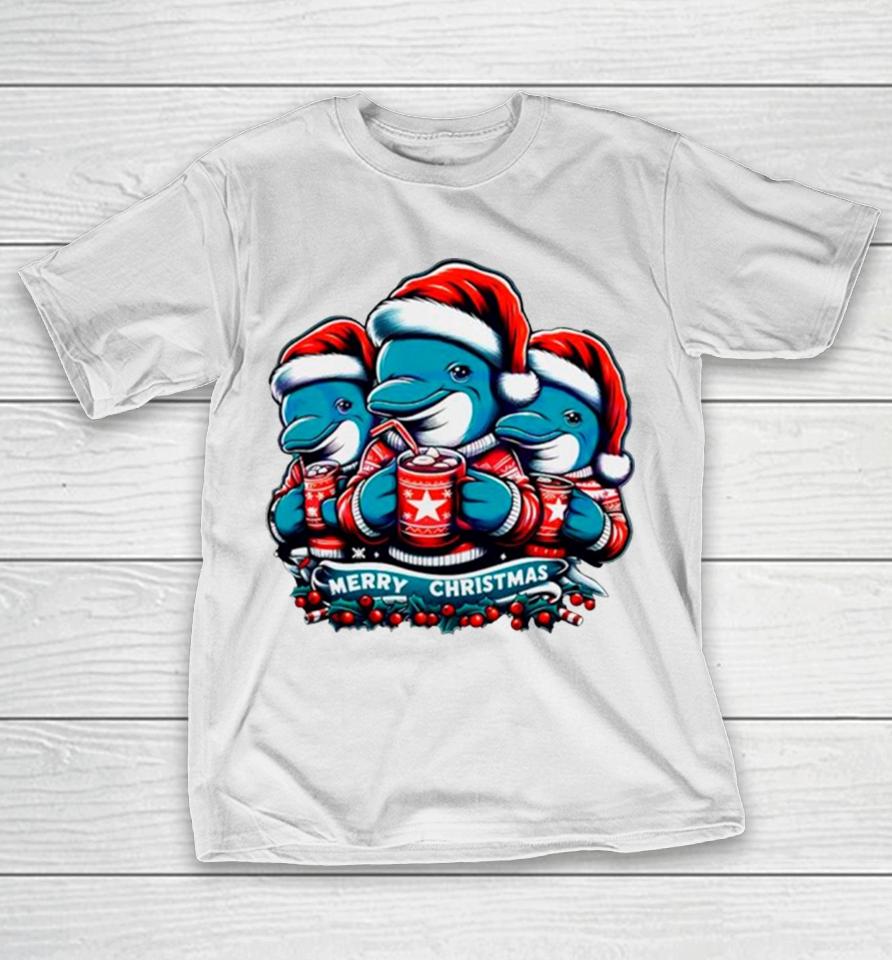 Miami Dolphins Nfl Team Merry Christmas T-Shirt