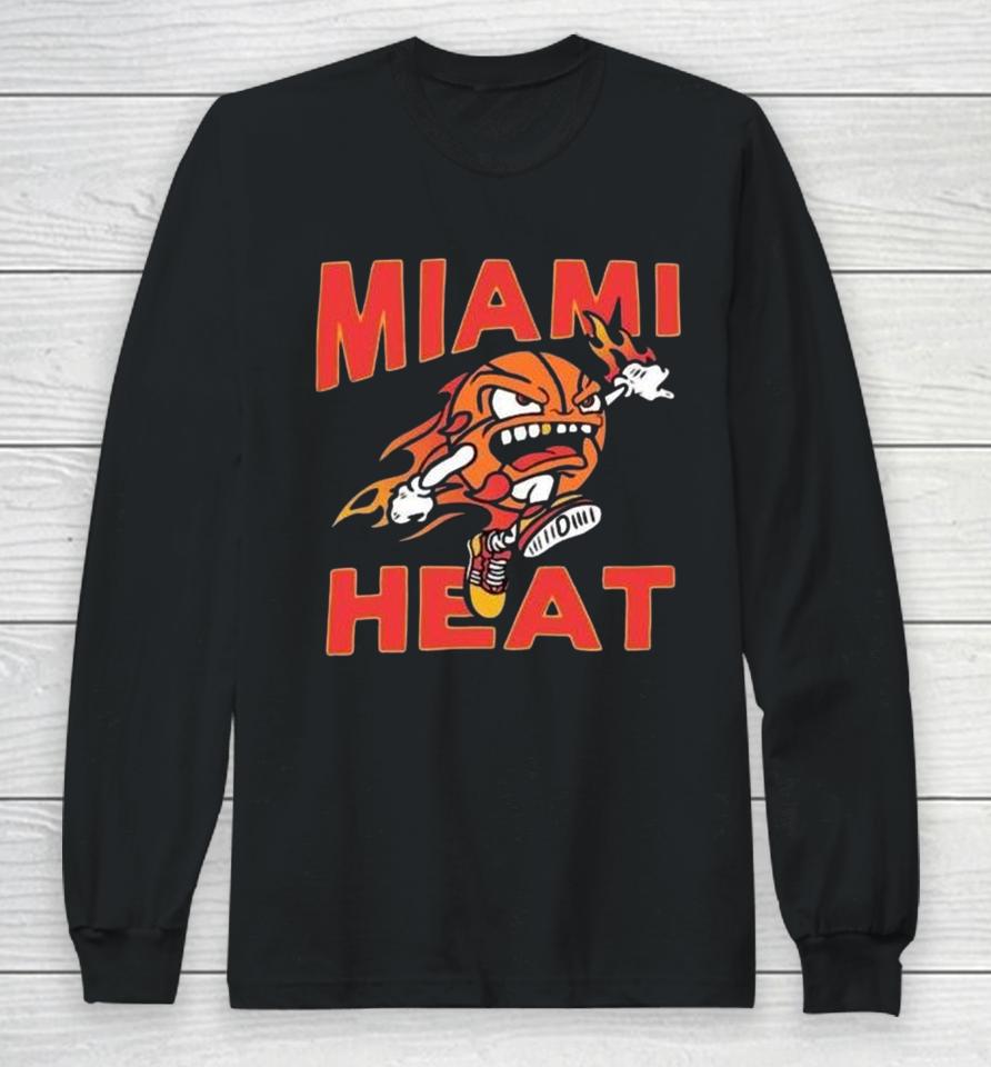 Miami Heat Basketball Hot Fire Long Sleeve T-Shirt