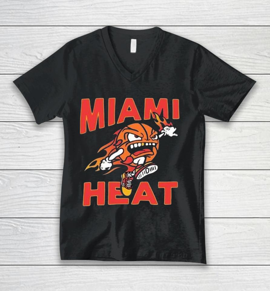 Miami Heat Basketball Hot Fire Unisex V-Neck T-Shirt