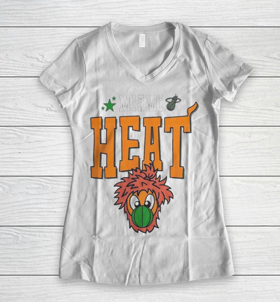 Miami Heat Merch Miami Heat Basketball Nba Team Mascot Women V-Neck T-Shirt