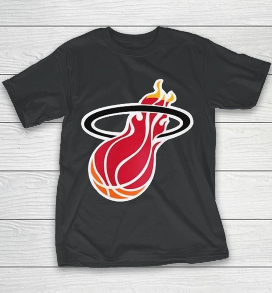 Miami Heat Mitchell &Amp; Ness Youth Hardwood Classics Retro Logo Youth T-Shirt