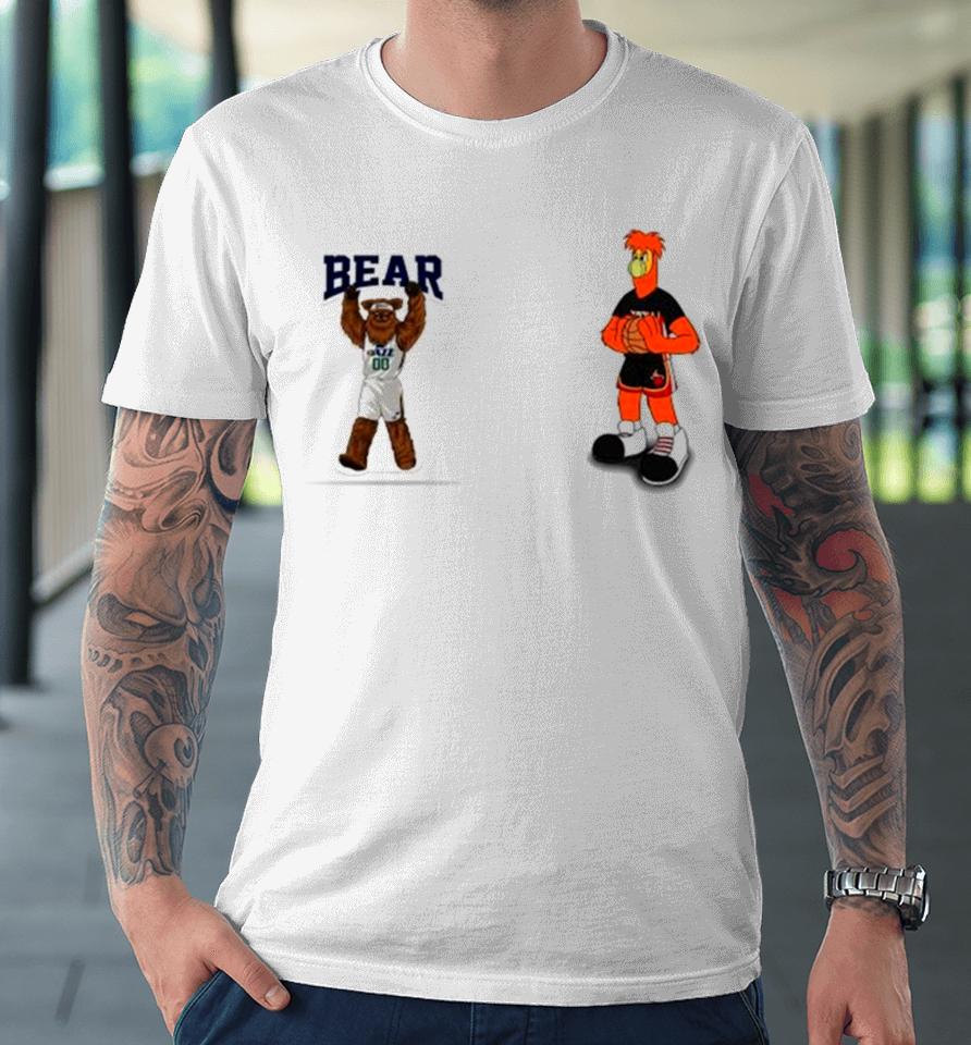 Miami Heat Vs Utah Jazz Nba 2024 Mascot Cartoon Basketball Premium T-Shirt