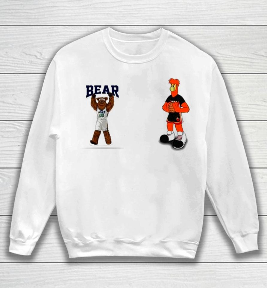 Miami Heat Vs Utah Jazz Nba 2024 Mascot Cartoon Basketball Sweatshirt