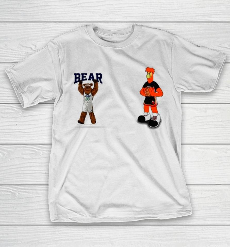 Miami Heat Vs Utah Jazz Nba 2024 Mascot Cartoon Basketball T-Shirt