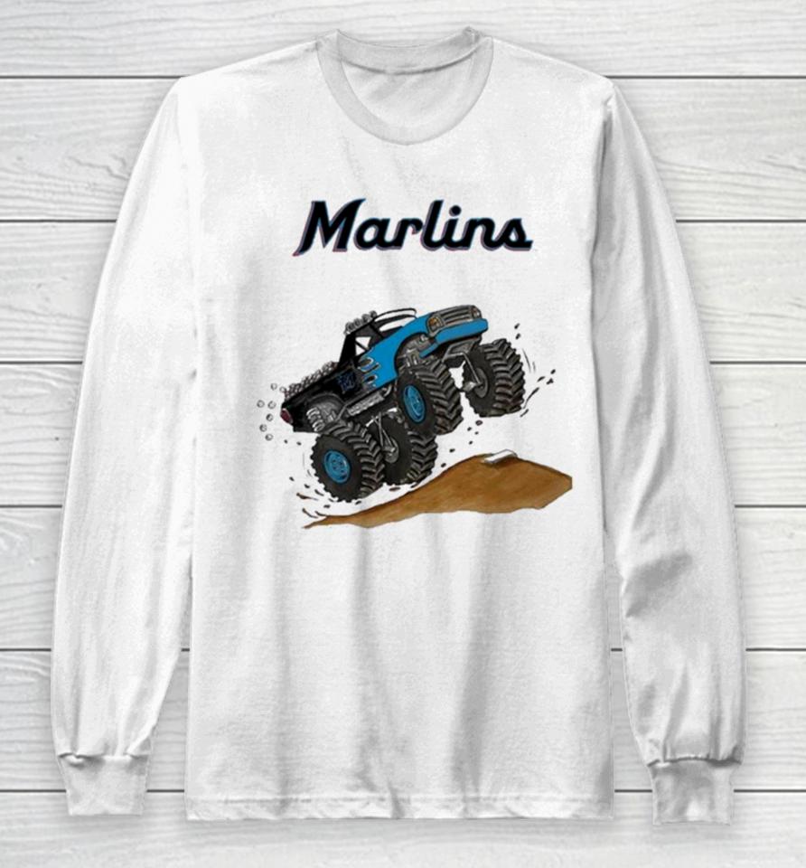 Miami Marlins Monster Truck Mlb Long Sleeve T-Shirt