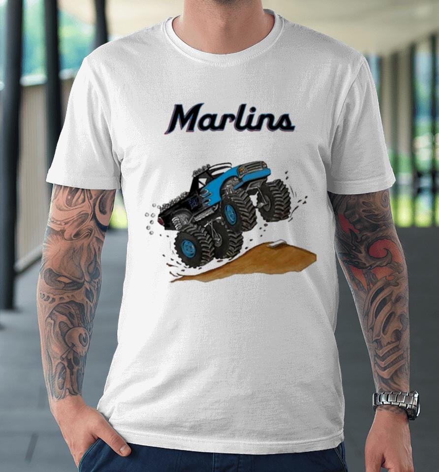 Miami Marlins Monster Truck Mlb Premium T-Shirt