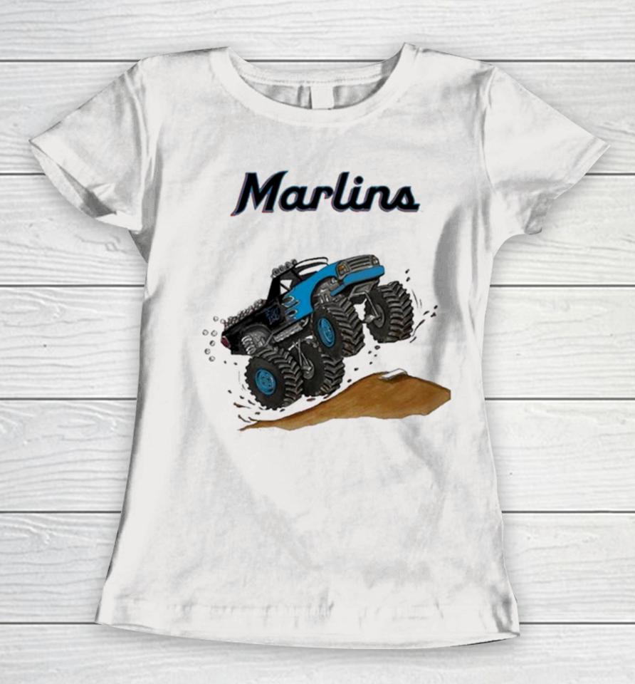 Miami Marlins Monster Truck Mlb Women T-Shirt
