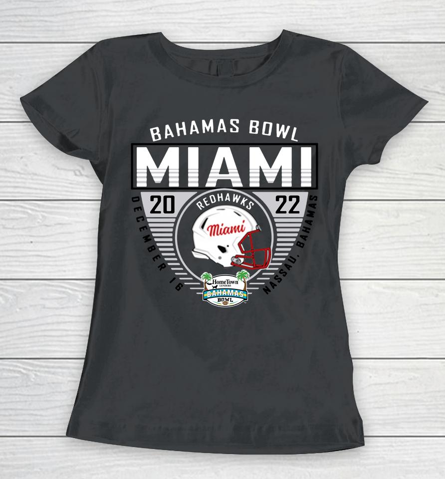 Miami Redhawks 2022 Bahamas Bowl Red Women T-Shirt