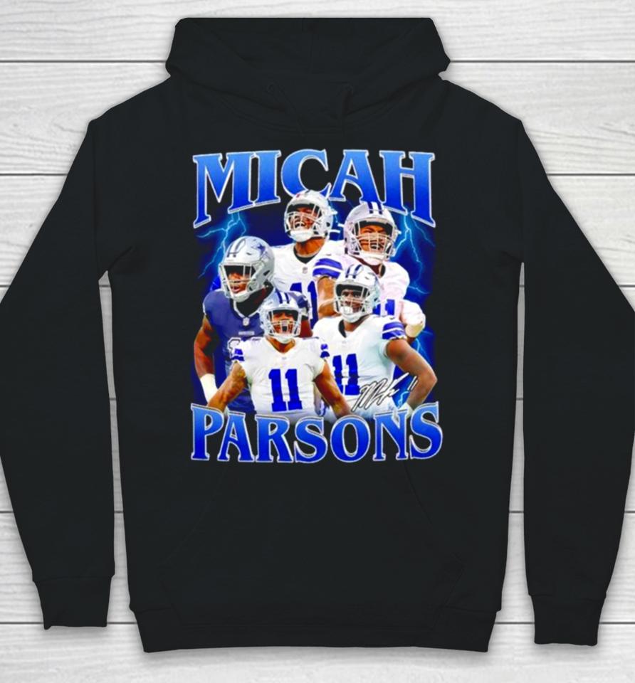 Micah Parsons Number 11 Dallas Cowboys Football Player Portrait Lightning Hoodie
