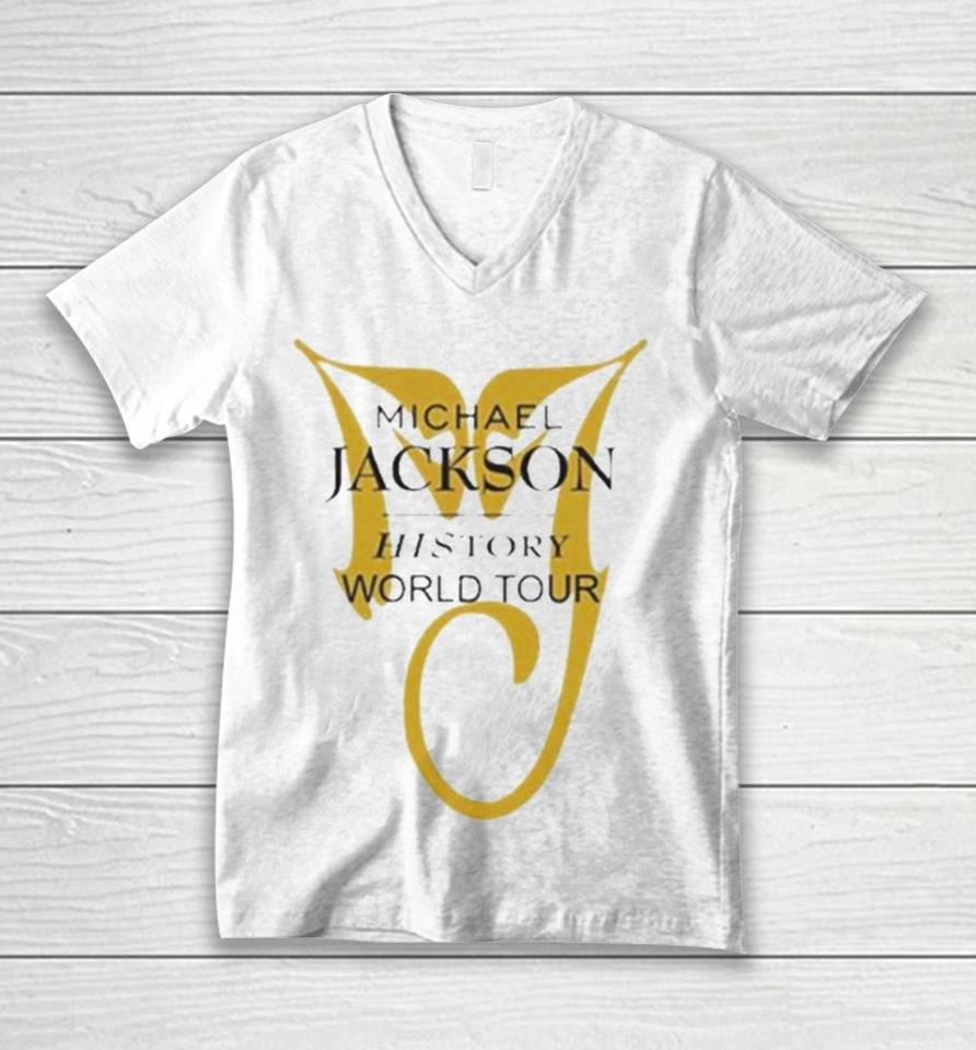 Michael Jackson History World Tour White Unisex V-Neck T-Shirt