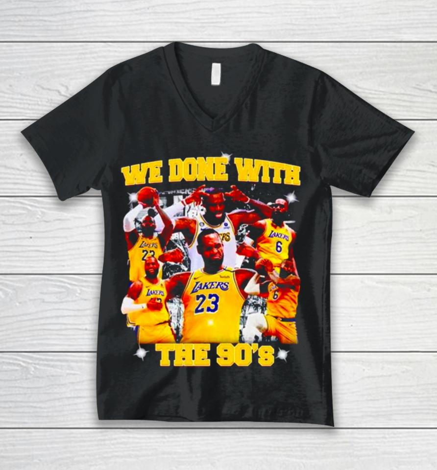 Michael Jordan Goat La Lakers We Done With The 90’S Unisex V-Neck T-Shirt