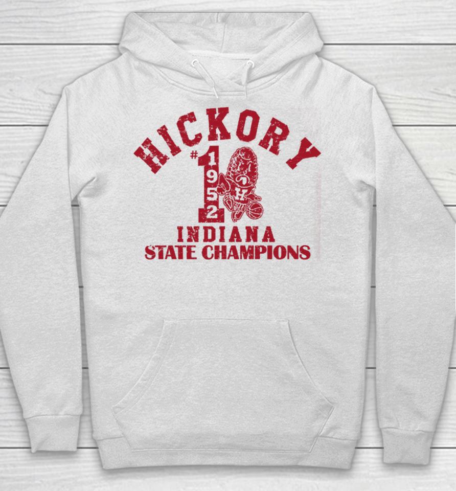 Michael Lombardi Wearing Hickory 1952 Indiana State Champions Hoodie