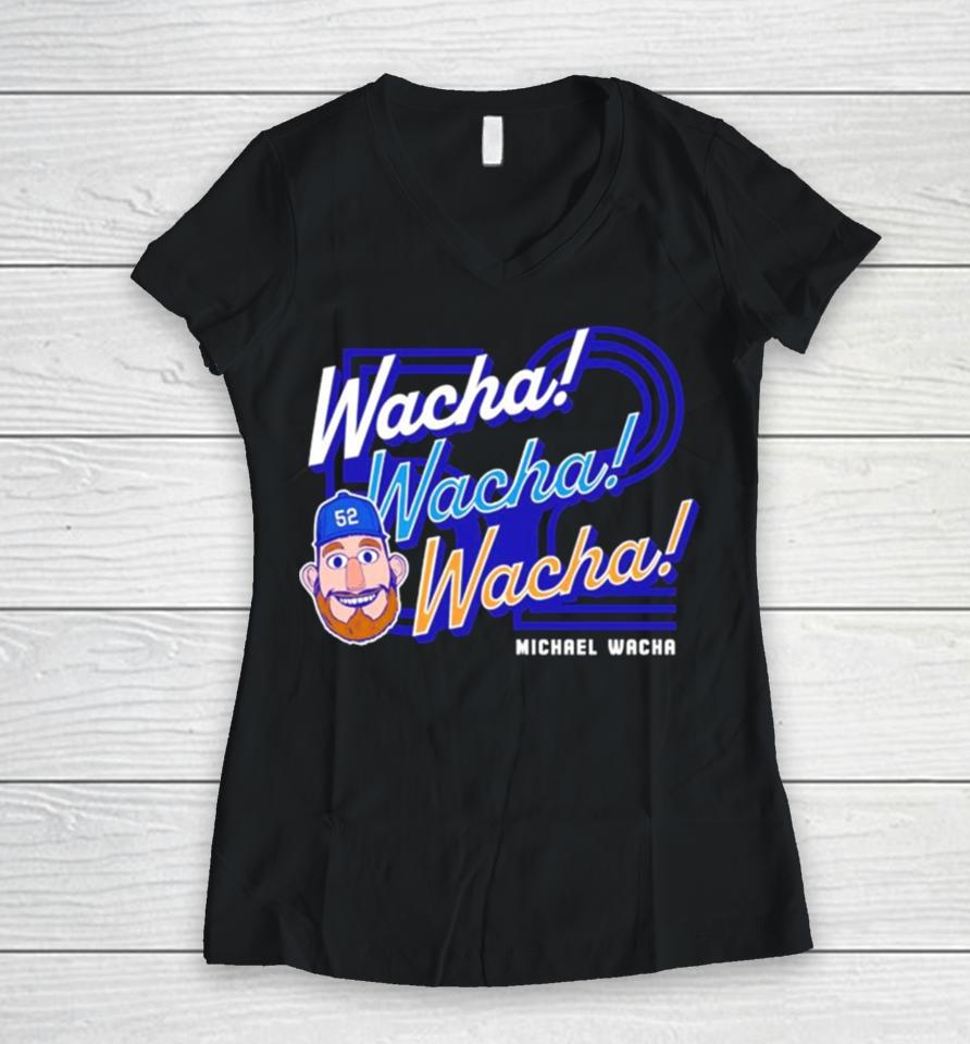 Michael Wacha 52 Kansas City Royals Baseball Women V-Neck T-Shirt