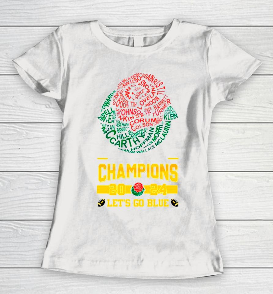 Michigan 2024 Rose Bowl Game Champions Women T-Shirt