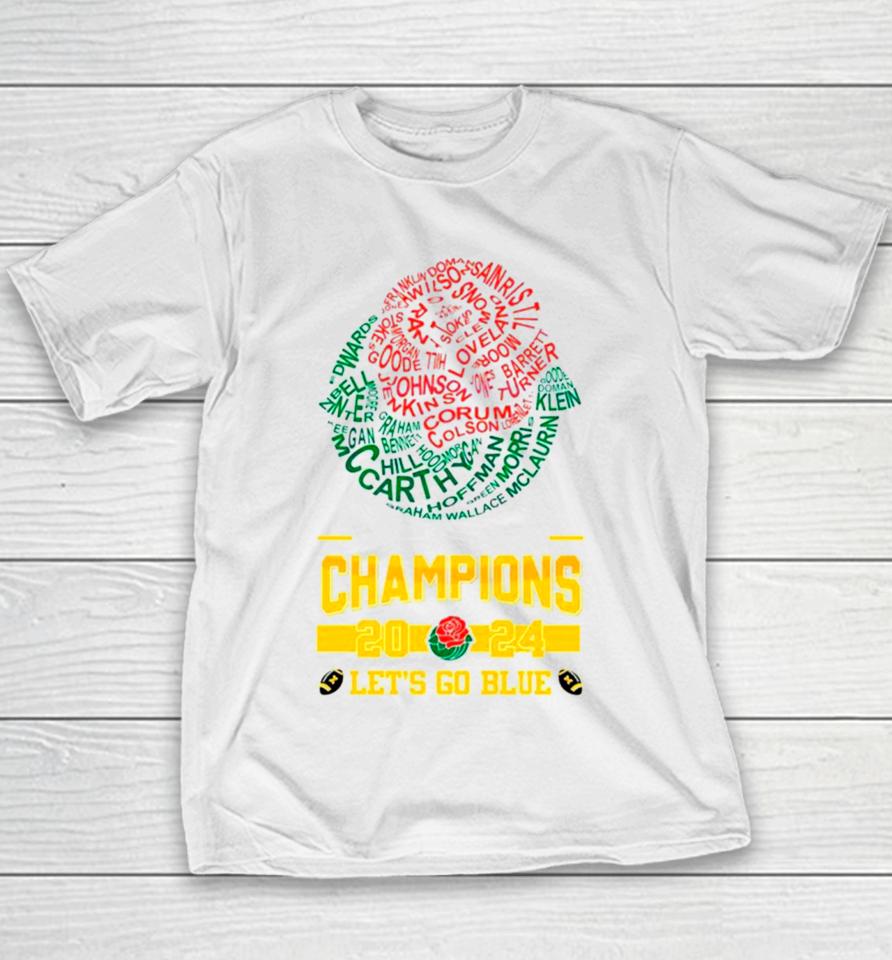 Michigan 2024 Rose Bowl Game Champions Youth T-Shirt
