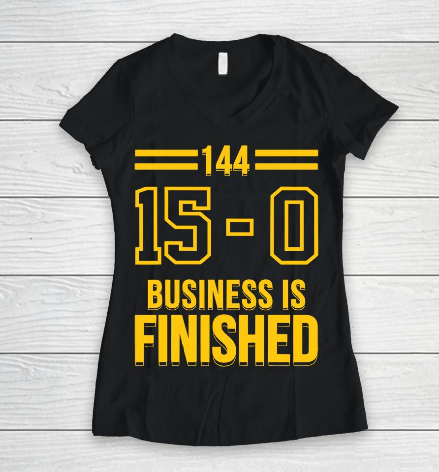 Michigan Business Is Finished 144 15 0 Women V-Neck T-Shirt