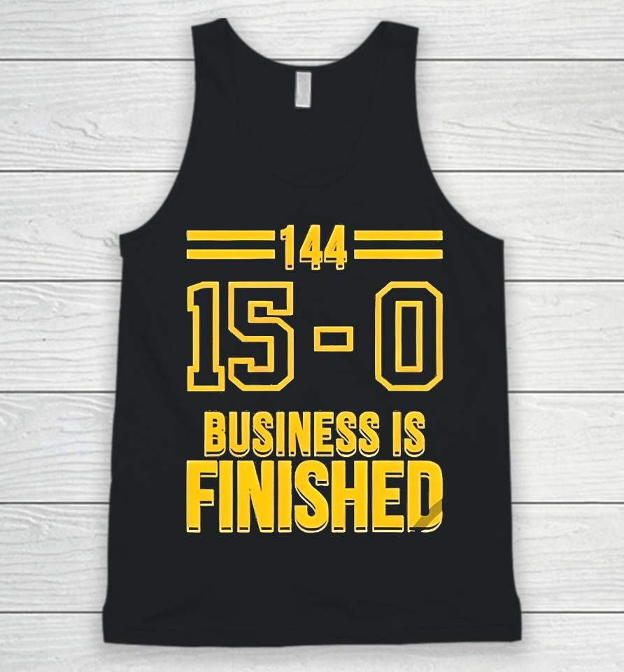 Michigan Business Is Finished Shirt Top Michigan Wolverines 144 15 - 0 Business Is Finished Unisex Tank Top