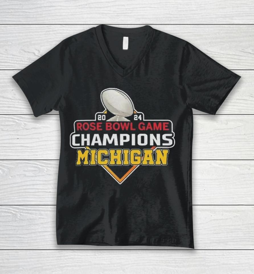 Michigan Champion Semifinal Bowl 2024 Rose Game Unisex V-Neck T-Shirt