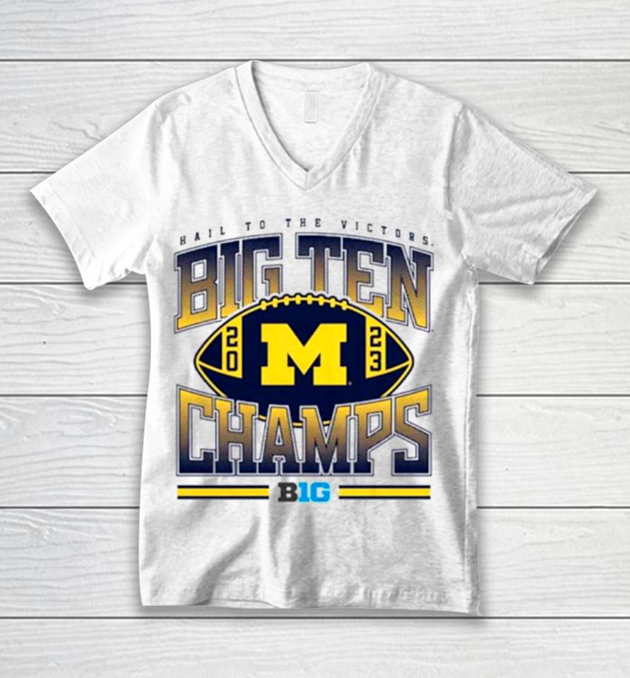 Michigan Football 2023 Big Ten Champions Unisex V-Neck T-Shirt