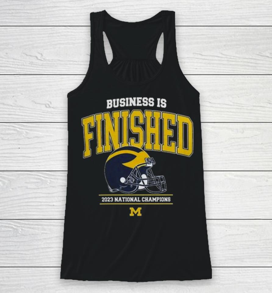 Michigan Football 2023 National Champions Navy Business Is Finished Team Racerback Tank