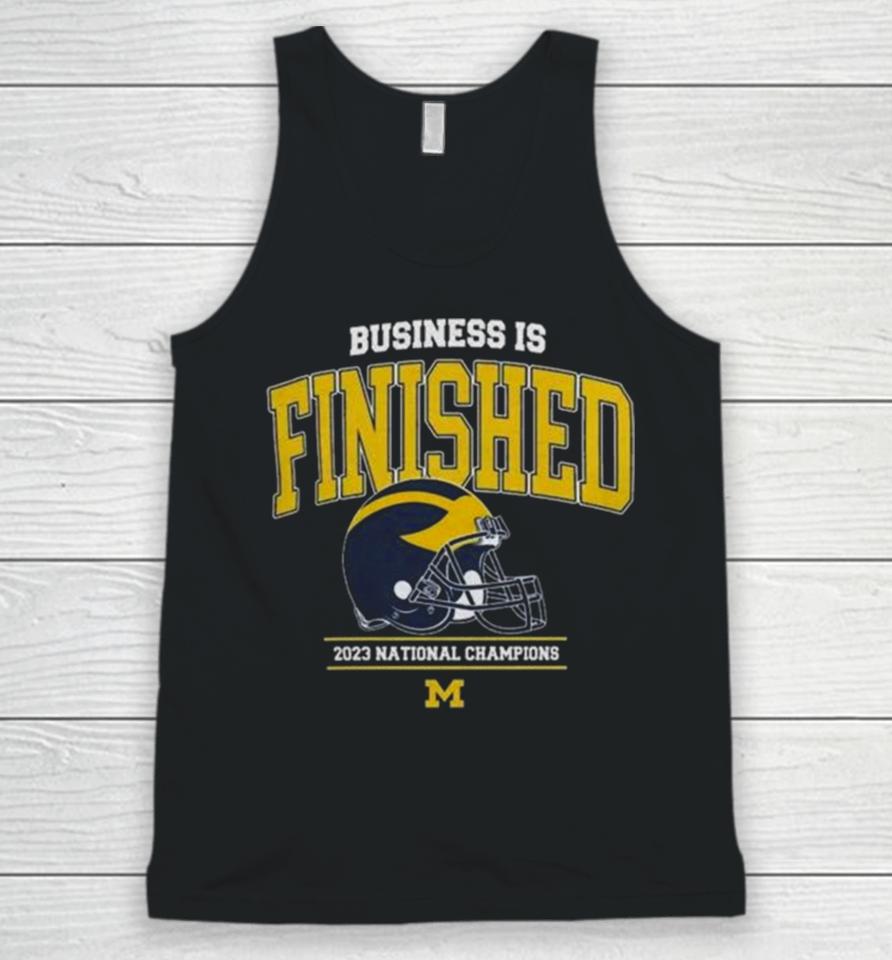 Michigan Football 2023 National Champions Navy Business Is Finished Team Unisex Tank Top