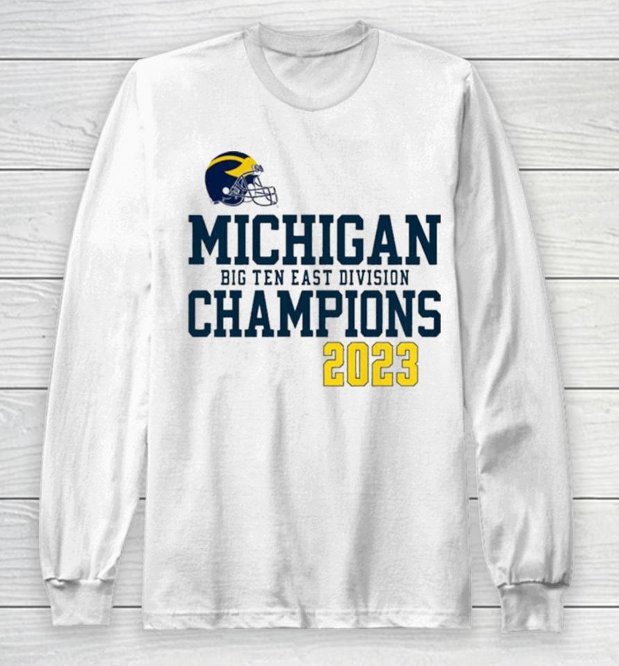 Michigan Football Helmet Big Ten East Champions 2023 Long Sleeve T-Shirt