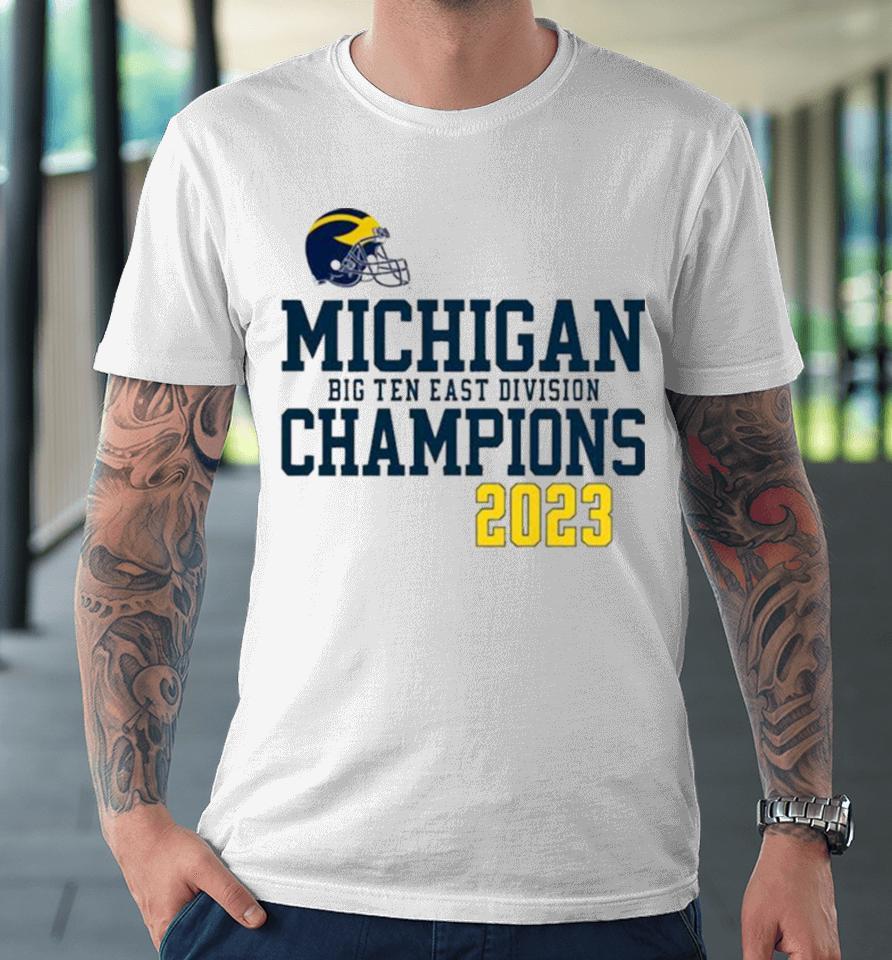 Michigan Football Helmet Big Ten East Champions 2023 Premium T-Shirt